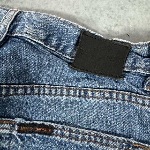 Harley Davidson Straight Leg Jeans Blue Vintage Denim - Size: 30x34 - Picture 8 of 9